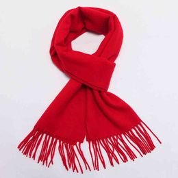 red boxs NZ - Scarves Hengyuanxiang wool benmingnian red scarf for men and women winter Chinese Red high grade gift box versatile solid color simple