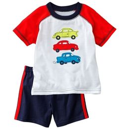 Cars Baby Boys Clothes Sets Kids Pajamas Suit Summer T-shirts Shorts Pants Suits Children Sport Suits toddler clothing for boy 210413