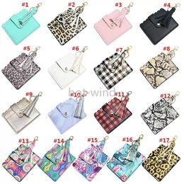 PU Leather Cards Case Ladies Coin Purse Bag Keychain for Party Favor Bus Card Holder with Tassel Keyring DHL Fast
