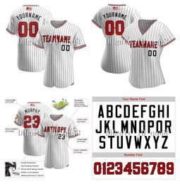 Custom White Black Strip Red-Black Authentic American Flag Fashion Baseball Jersey