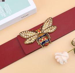 2021 Top Quality Genuine Leather Women Waistband Luxury bee Buckle Belt For Female Dress Coat Fashion Wild Straps 7cm belts340Z