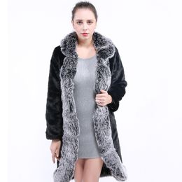 Winter Fashion New Women Faux Fur Coat Thicken Warm Mink Fur Coats Large Fur Collar Long Sleeve Slim Jacket Outwear 211207