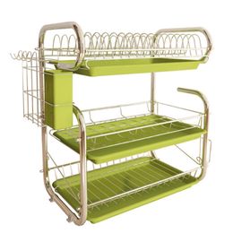 3 Tiers Kitchen Storage Dish Drainer Rack Cutlery Drying Holder Drainer Tray