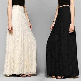 Fashion White Silver High Waist Party Wear Maxi Female Pleated Skirts Style Womens Ladies Long Summer Skirt 210629