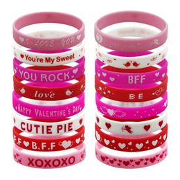 Fedex 8 Styles Silicone Bracelet Party Favor Love Cartoon Bracelet Fashion Jewelry Valentine's Day Gift