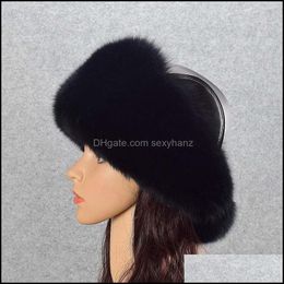 Hats, Scarves & Gloves Aessories Berets Genuine Fur Bomber Hats Winter Women Caps Fashion Ear Protector Headgear Lf21017Qx Drop Delivery 202