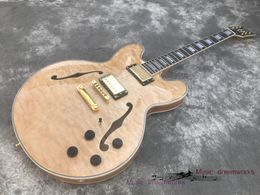 top guitars china Australia - Chinese Electric Guitar G Jazz ES Flame Maple Top 335 Hollow Body Natrual Color Rosewood 6 Strings