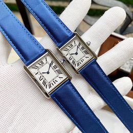 New Women Real Leather Geometric Rectangular Watch Sapphire Stainless Steel Quartz Wristwatch ladies Roman Number Clock 27 24mm