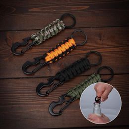 Keychains Outdoor Umbrella Rope Corkscrew Car Keychain Climb Tactical Survival Tool Carabiner Hook Cord Backpack Buckle6009895