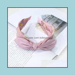 Jewelry Jewelrywomen Girls Hairbands Bowknot Daisy Fabric Headband Bows Knotted Headbands Hair Aessories Drop Delivery 2021 Mrqnr