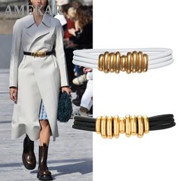 Belts 2021 Designer Women High Quality Elastic Long Belt Waist Gold Buckle Fashion Ceinture Femme Waistband
