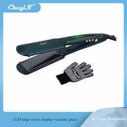2 In 1 Hair Straightener Lcd Display Flat Iron Curling Wand Straightening Iron Temperature Control Hair Iron Salon Styer