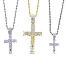 Chains Fashion Female Cross Pendants Drop Gold Silver Color Crystal Pendant Necklace Jewelry For Men Women Wholesale