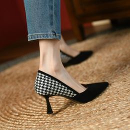 Elegant Pointed Toe High Heel Dress Shoes Ladies Stiletto Heels 2022 New Vintage Pumps Spring and Autumn