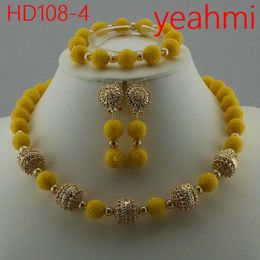 Earrings & Necklace Latest White Coral Beads Jewellery Set Nigerian African Wedding HD108-2