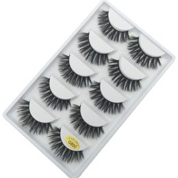 Makeup 5 Pairs Set False Eyelashes 3D Mink Lashes Soft Thick Eyelash G800 Crisscross Winged Natural Long No Fall Off High Quality