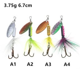 Spinner Fishing Lures Shone Metal Sequin Trout Spoon With Feather Hooks For Carp Fishing 1176 Z2