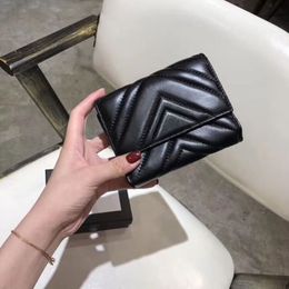 TOP QUALITY short wallet women wavy hasp small wallets classic leather fashion coin purses designer purse with box