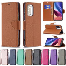 BF Litchi PU Leather Wallet Credit Card Slot Cases With Wrist Free Strap For RedMi Note 7 8 8T 9 10 Pro 7A 8A 9A K30 K40 XiaoMi 11 Lite 11i POCO X3 M3 XiaoMi 10T