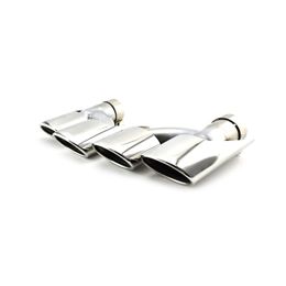 Pair W164 Exhaust Double Pipe For BENZ AMG Style ML350 ML500 Silver Stainless Steel Muffler Car Rear Exhausts System