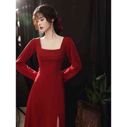 Vestidos De Fiesta De Manga Larga De Color Rojo Vino Oferta Online |  DHgate.com