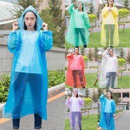 One-time PE Raincoat Fashion Disposable Raincoats Poncho Rainwear Travel Rain Coat for Traveling Home Shopping WLL630