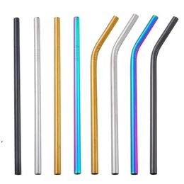 Reusable 8MM Stainless Steel Straw Drinking Straw Food Grade SS304 Colourful Straw Wholesale Bar Drinking Tools RRA8040
