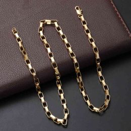 hot fine 925 sterling silver 18k gold 5mm box chain necklace for mens women luxury fashion party wedding jewelry christmas giftpwg9category