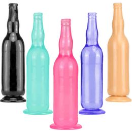 NXY Dildos Anal Toys Wine Bottle Men's and Women's Simulated Penis Crystal Transparent Gay Adult Product 's Masturbation Stick 0225