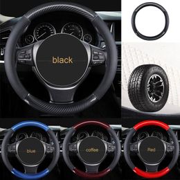 Steering Wheel Covers Car Carbon Fibre Leather 4 Colours Universal Auto Steering-Covers Cases Handlebar Cover Accessories