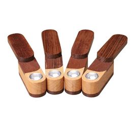 2021 Smoking wood pipe with metal bowl glass pipes water bongs nice smart look in wooden material tobacco pipes