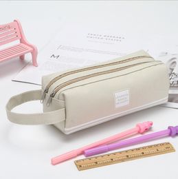 Portable Double Layer Pencil Case Stationery Organiser Storage Large Capacity Durable Pencil Pouch