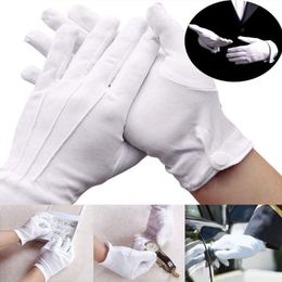 Disposable Gloves Style Pure Cotton White Tuxedo Formal Wear Alert Butler Lightweight Labor Insurance With Buttons