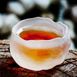 Handmade Thickened Glass Irregular Tea Cup Small Teacup Frozen Master bowl