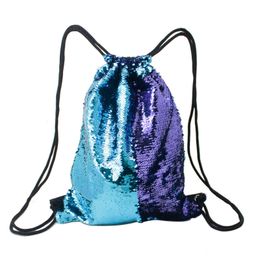 HBP Non-Brand Sequin Sports Bag Drawstring pocket Q flip color outdoor backpack 4 sport.0018
