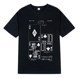2022 abbigliamento da ponte T-shirt da uomo che gioca le carte da gioco T-shirt di brevetto. Deck of Ace Jack Ten. Regalo. Camicia di abbigliamento