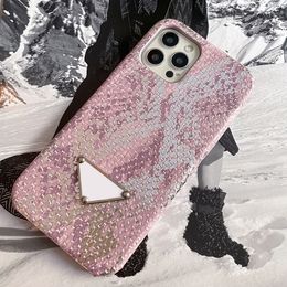 Designers Pink Phone Cases Shockproof Cases For IPhone 11 12 13 Pro Promax X xs Xr Triangle P Case Cover Anti-fall Cell D2202186Z