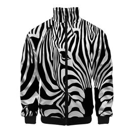 -Jaquetas masculinas zebra padrão casaco homens mulheres suportam colarinho zipper 3d moda primavera outono inverno casaco tops
