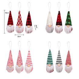 2021 Newest Christmas Gnomes Decoration Knitted Faceless Doll Xmas Pendant Forest Old Man Ornaments 3pcs/lot XD24884
