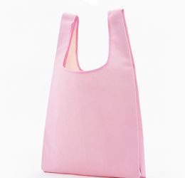 Foldable Shopping Bag Solid Recycle Tote Bags Travel Grocery Bags Recycling Eco-friendly Shopping Bags hot