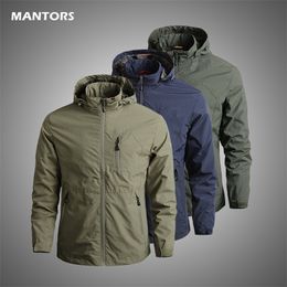 Men's Military Jackets Tactical Waterproof Bomber Jacket Hooded Windbreaker Men Outdoor Sports Quick Dry Jacket Lightweight Coat 210927