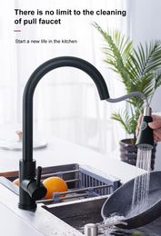 stainless sink with brass faucet Canada - Kitchen Faucets Brass Stainless Steel Sink Pull Faucet And Cold Mixed Water Rotatable Vegetable