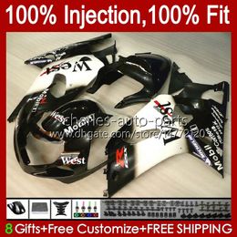 Injection Mould Bodys For SUZUKI GSXR600 GSX-R750 750CC GSXR-750 Black west K1 01-03 37No.41 600CC GSXR 600 750 CC GSXR750 01 02 03 GSXR-600 2001 2002 2003 OEM Fairing