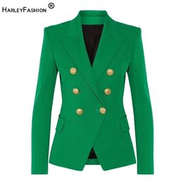 HarleyFashion Classic Design Women Elegant Style Casual Blazers Solid Colour Slim Autumn Green Blazer High Quality 211122