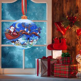 Christmas Decorations Ornament Metal Santa Sleigh Holiday Tree Pendant Hanging Yard Props For Home Decor