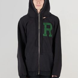 raf simons zip moletom com capuz