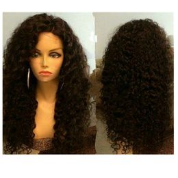 Afro Kinky Curly Lace Front frontal Wigs With Bangs Brazilian Full natural Human Hair Wig Curl For Black Women Grade 7A diva1 130%density