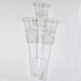 Smoking Pyrex Thick Glass 14MM Male Bong Philtre Down Stem Bowl Portable Funnel Container Hookah Waterpipe Holder High Quality Handmade DownStem Tool DHL Free