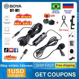 BOYA BY-M1 3.5mm Audio Video Record Lavalier Lapel Microphone Recording camera microphone 6m Clip On Mic Android DSLR