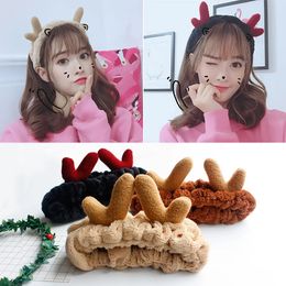 Ladies Cute Face Wash Hairband Plush Hair Band Cosmetic Elastic Headband Simple 2021 Christmas Woman Hair Accessories Gifts